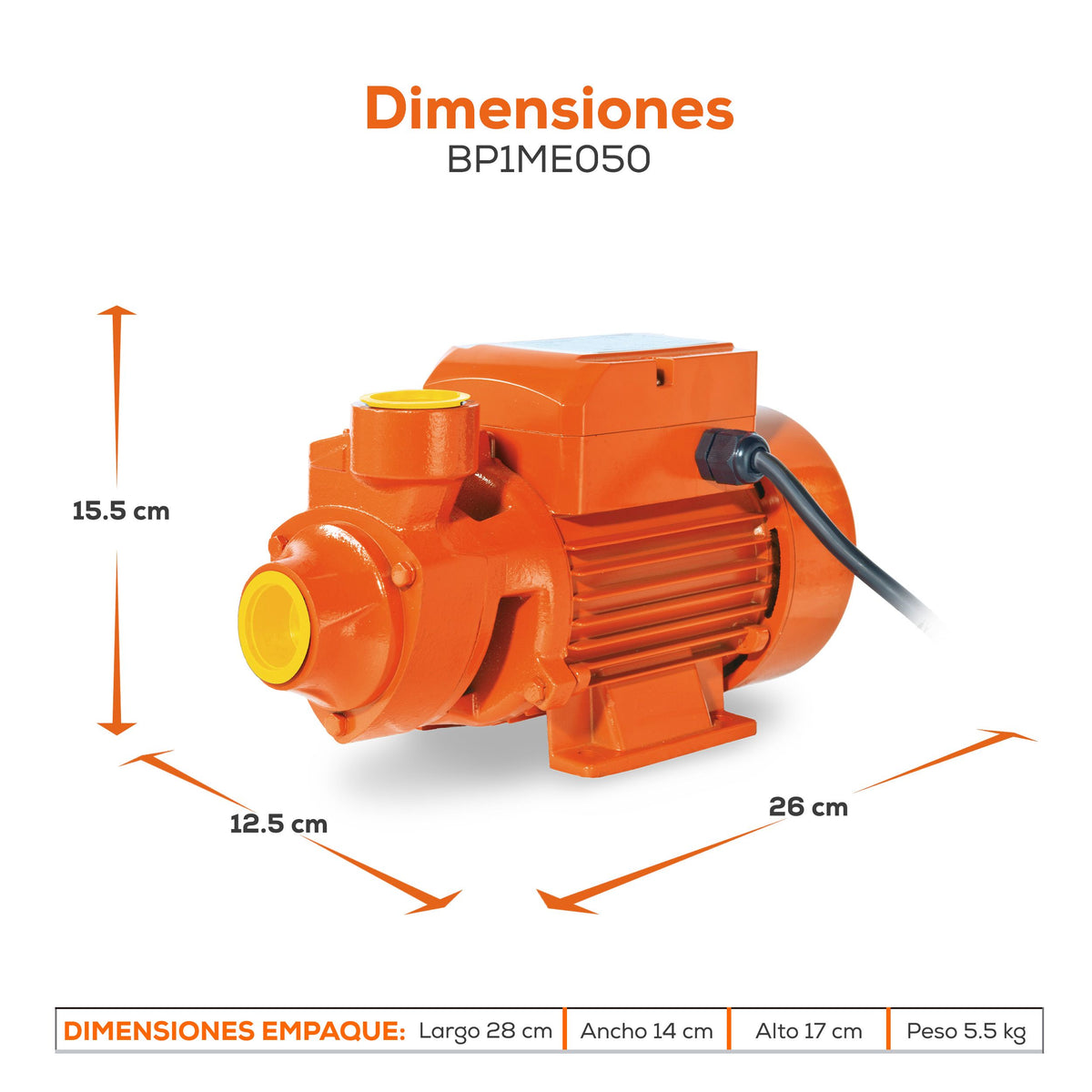 BOMBA PERIFERICA EVANS 1/2HP 127V BP1ME050